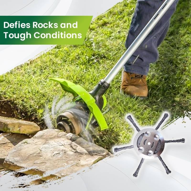 6-Inch Steel Wire Brush Cutter Trimmer Head - Universal Fit Weed Wacker Attachment - 1+1 FREE - Image 3