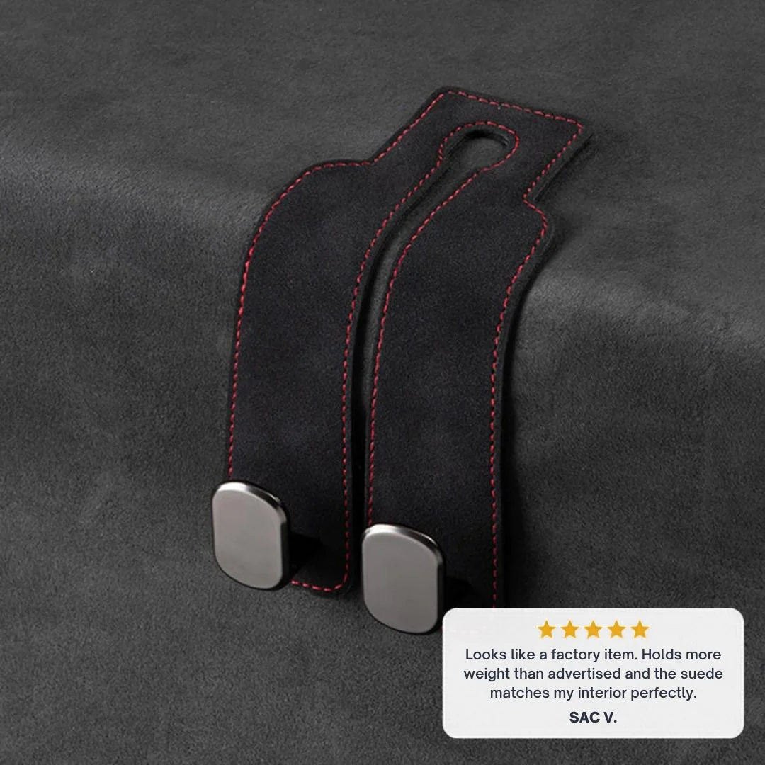 Anchor™ – Leather Car Headrest Hooks with Double Grip (Holds 30 lb) + 50% OFF - Image 6