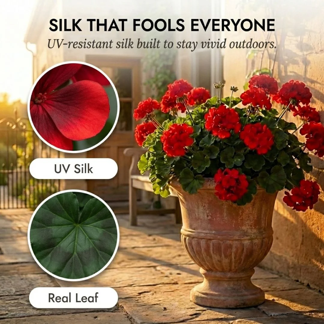 Arbora™ – UV Resistant Silk Artificial Geranium Flowers for Outdoor & Indoor Decor + 50% OFF - Image 3