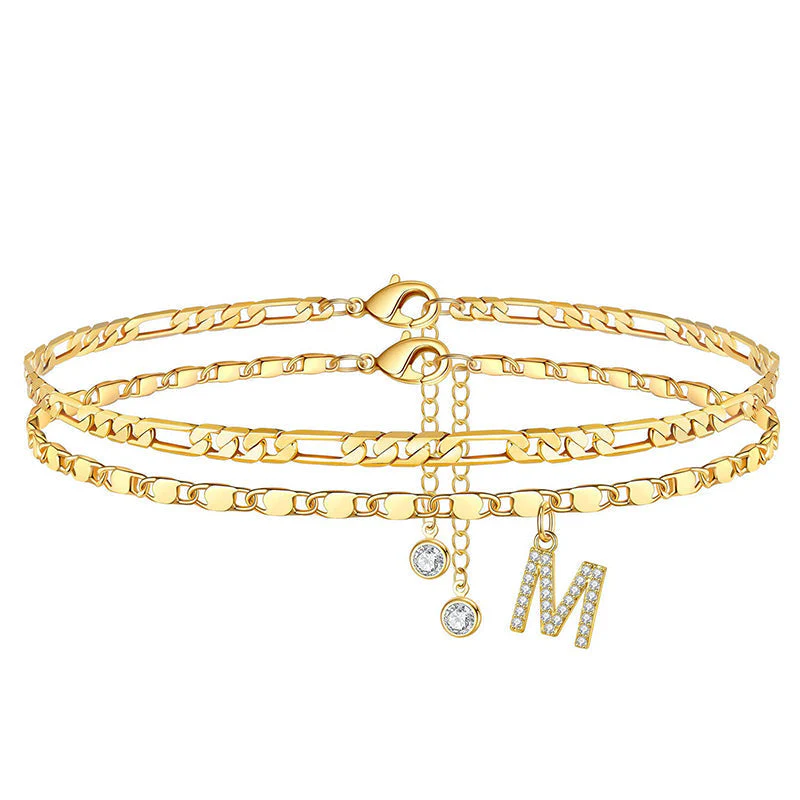 Avienne™ – Layered Gold Initial Anklet with Rhinestone Charm + 1+1 FREE - Image 21