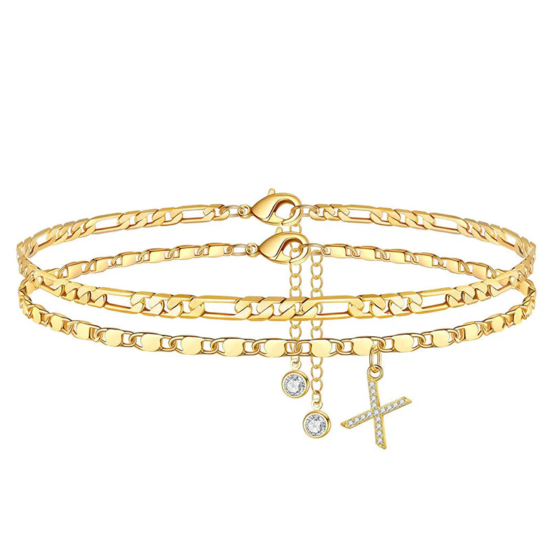 Avienne™ – Layered Gold Initial Anklet with Rhinestone Charm + 1+1 FREE - Image 32