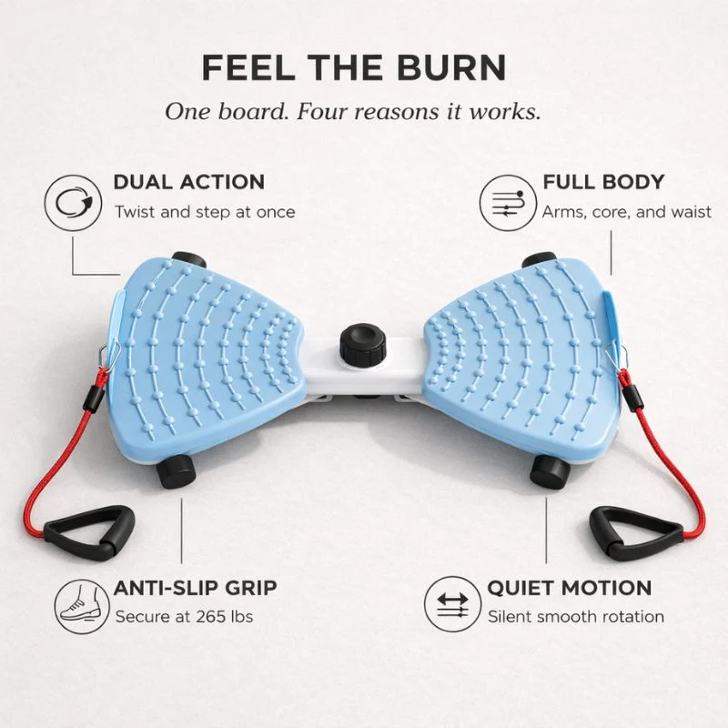 Axiform™ – Dual-Action Twist & Step Cardio Board with Resistance Bands + 50% OFF - Image 3