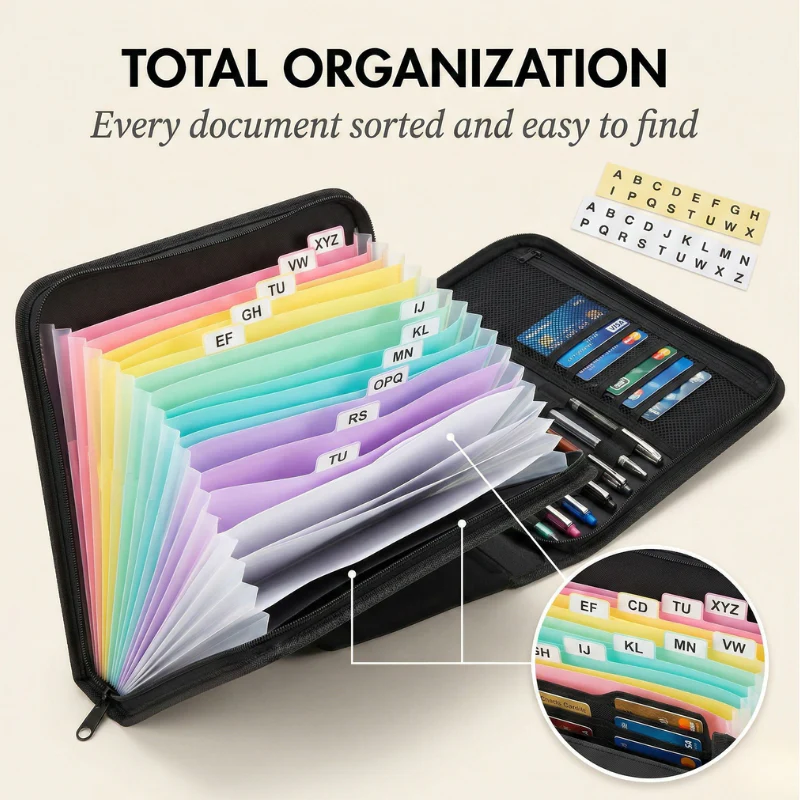 Bastion™ – Fireproof Waterproof Accordion File Organizer with Lock & Handle + 50 % OFF - Image 3