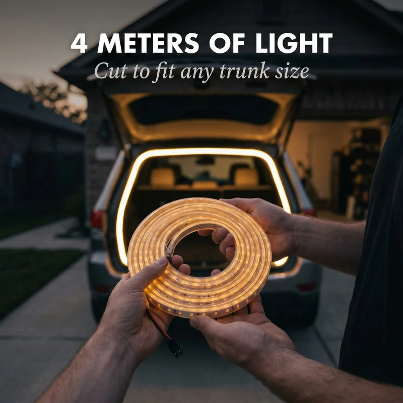 Bayvolt™ – Trimmable LED Strip for Car Trunk, IP65 Waterproof, Warm & Cool White + 50% OFF - Image 2