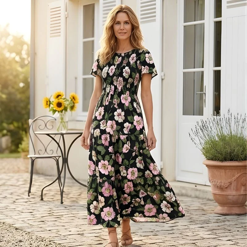 Billow™ – Smocked Waist Floral Flowy Maxi Dress + 50% OFF - Image 8