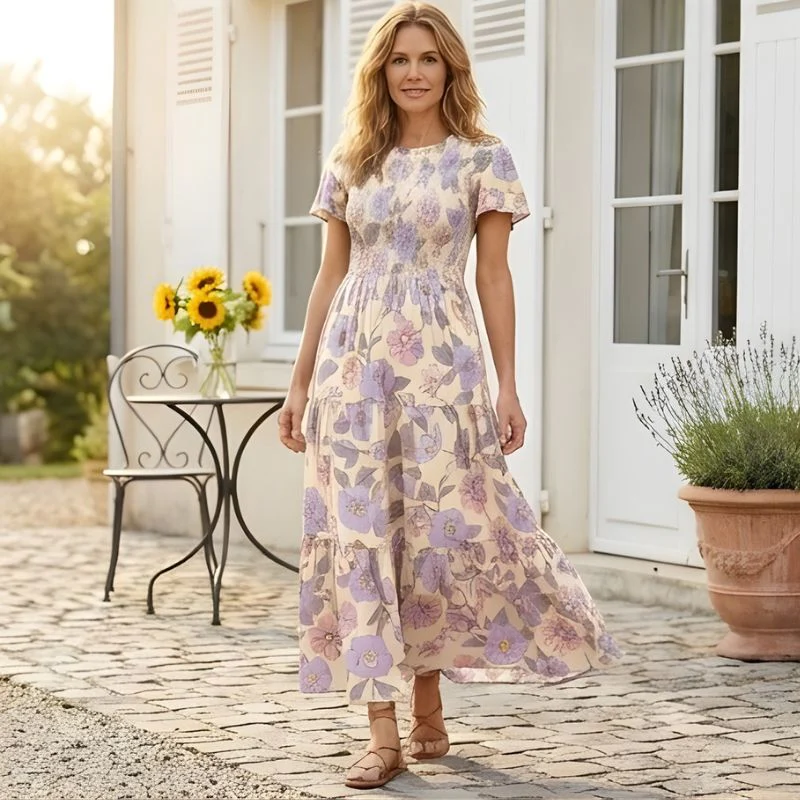 Billow™ – Smocked Waist Floral Flowy Maxi Dress + 50% OFF - Image 9