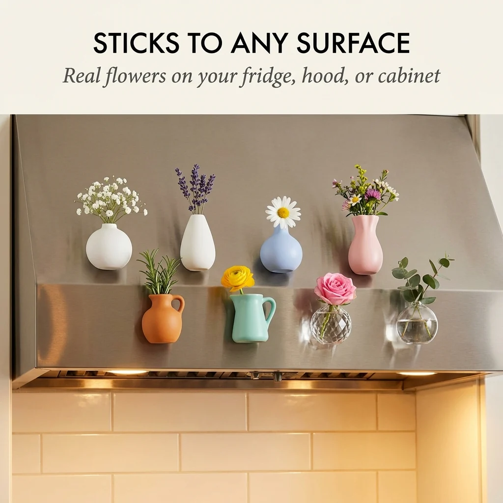 Bloomcroft™ – Mini Magnetic Flower Vases for Fridge | Set of 8 + 50% OFF - Image 3
