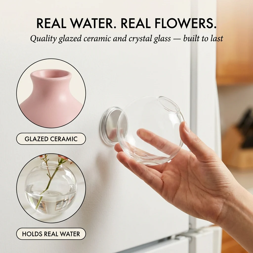 Bloomcroft™ – Mini Magnetic Flower Vases for Fridge | Set of 8 + 50% OFF - Image 4