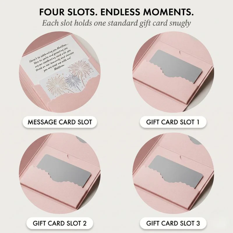 Bloomfold™ – Personalized Waterfall Birthday Gift Card Booklet, 4 Slots, Group Gift Ready + 1+ 2 FREE - Image 5