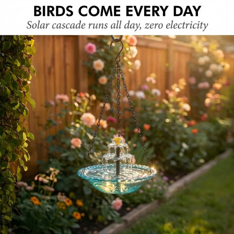 Bower™ – Solar Cascade Hanging Bird Bath Fountain + 50% OFF - Image 3