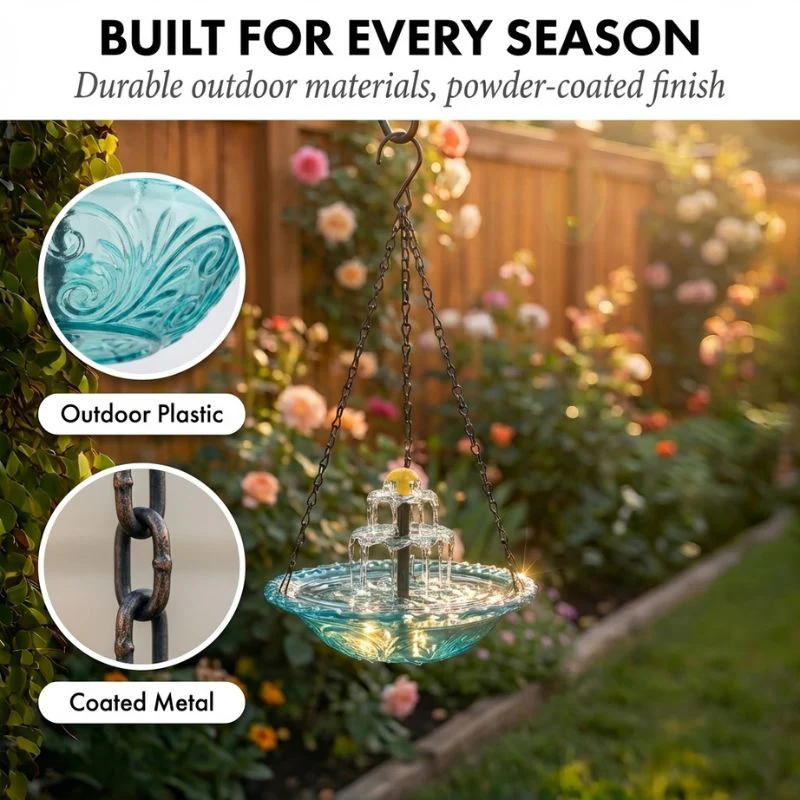 Bower™ – Solar Cascade Hanging Bird Bath Fountain + 50% OFF - Image 4