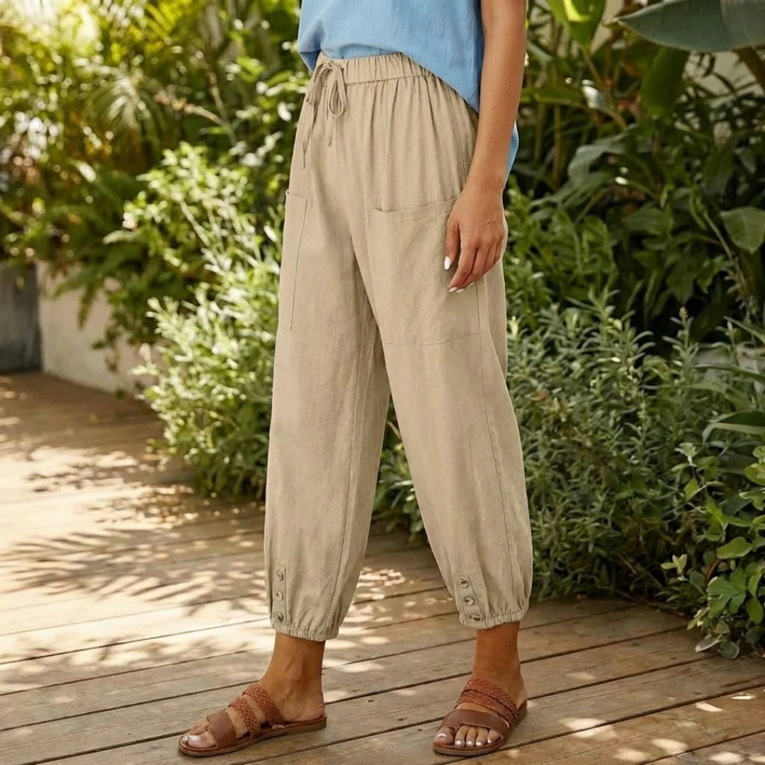 Breezewick™ – Soft Cotton-Linen Wide Leg Capri Pants for Women + 50% OFF - Image 2