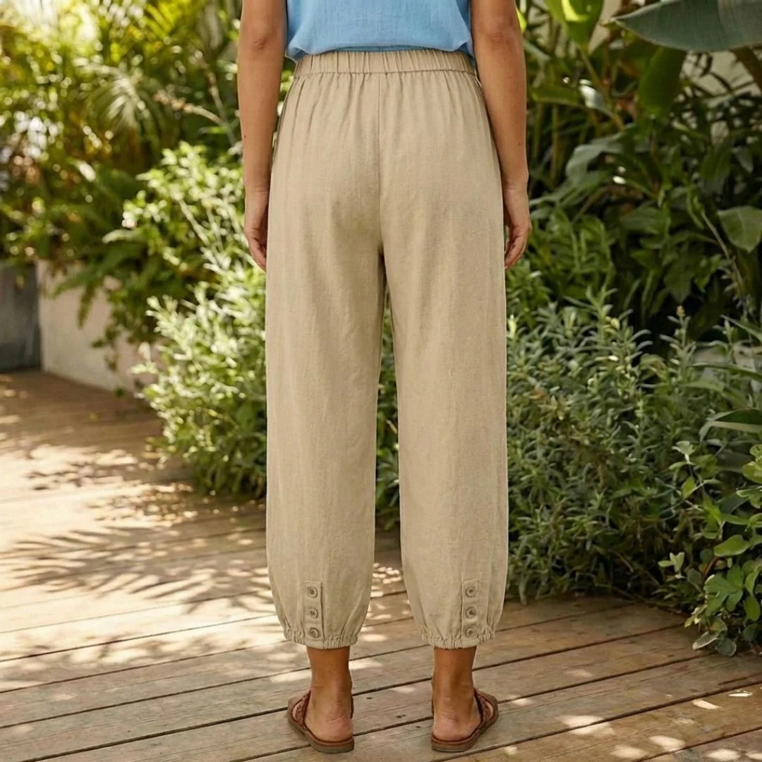 Breezewick™ – Soft Cotton-Linen Wide Leg Capri Pants for Women + 50% OFF - Image 3