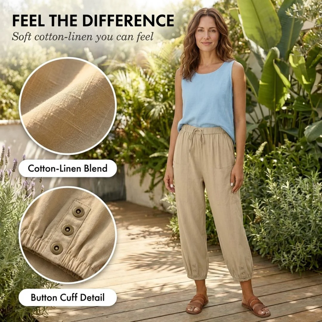 Breezewick™ – Soft Cotton-Linen Wide Leg Capri Pants for Women + 50% OFF - Image 5