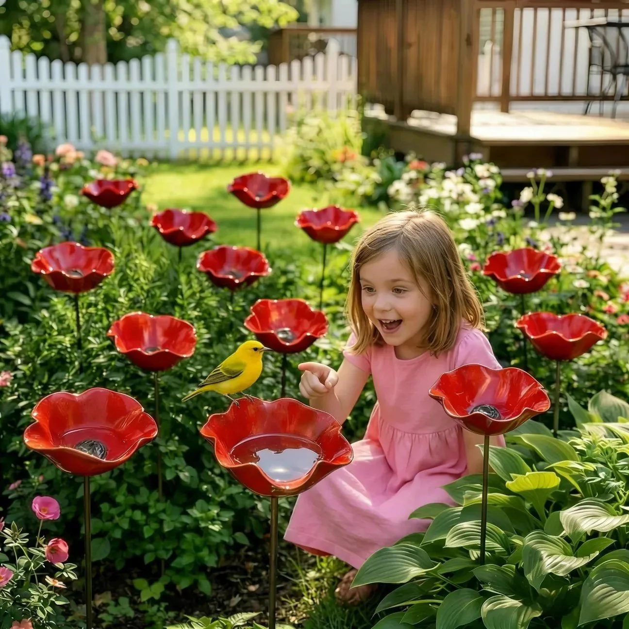Briarcroft™ – Handcrafted Metal Poppy Garden Stake with Bird Bath Bowl + 50% OFF - Image 13