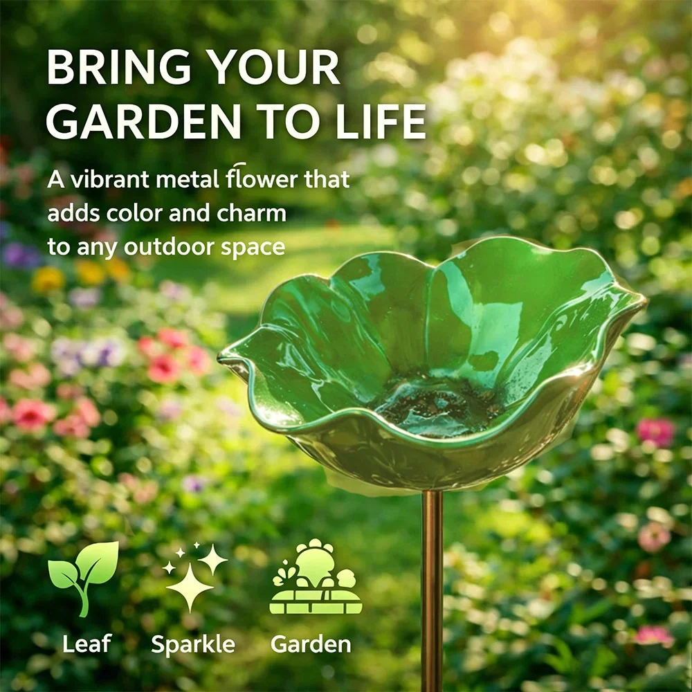 Briarcroft™ – Handcrafted Metal Poppy Garden Stake with Bird Bath Bowl + 50% OFF - Image 20