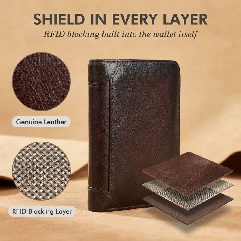 Burnish™ – Genuine Leather RFID Blocking Bifold & Trifold Wallet for Men + 50% OFF - Image 5