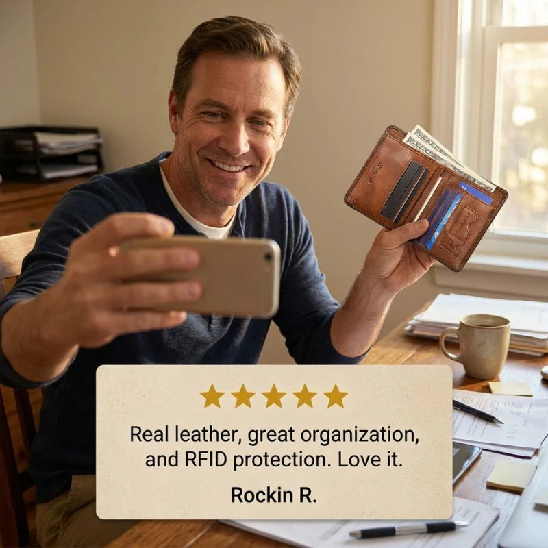 Burnish™ – Genuine Leather RFID Blocking Bifold & Trifold Wallet for Men + 50% OFF - Image 6