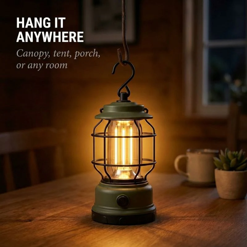 Burnwick™ – Rechargeable Retro LED Camping Lantern with Stepless Dimming + 50% OFF - Image 3