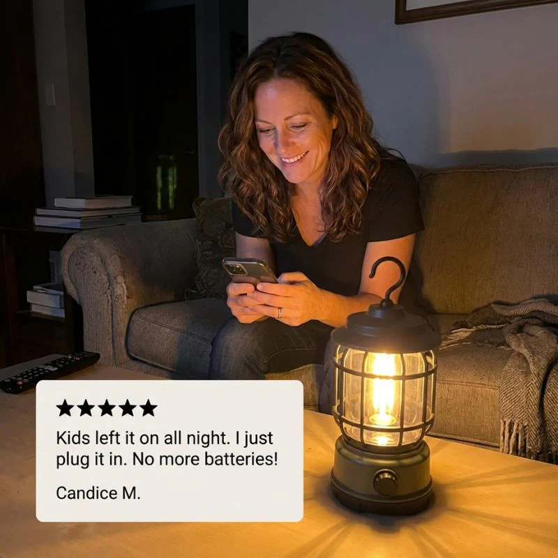 Burnwick™ – Rechargeable Retro LED Camping Lantern with Stepless Dimming + 50% OFF - Image 7