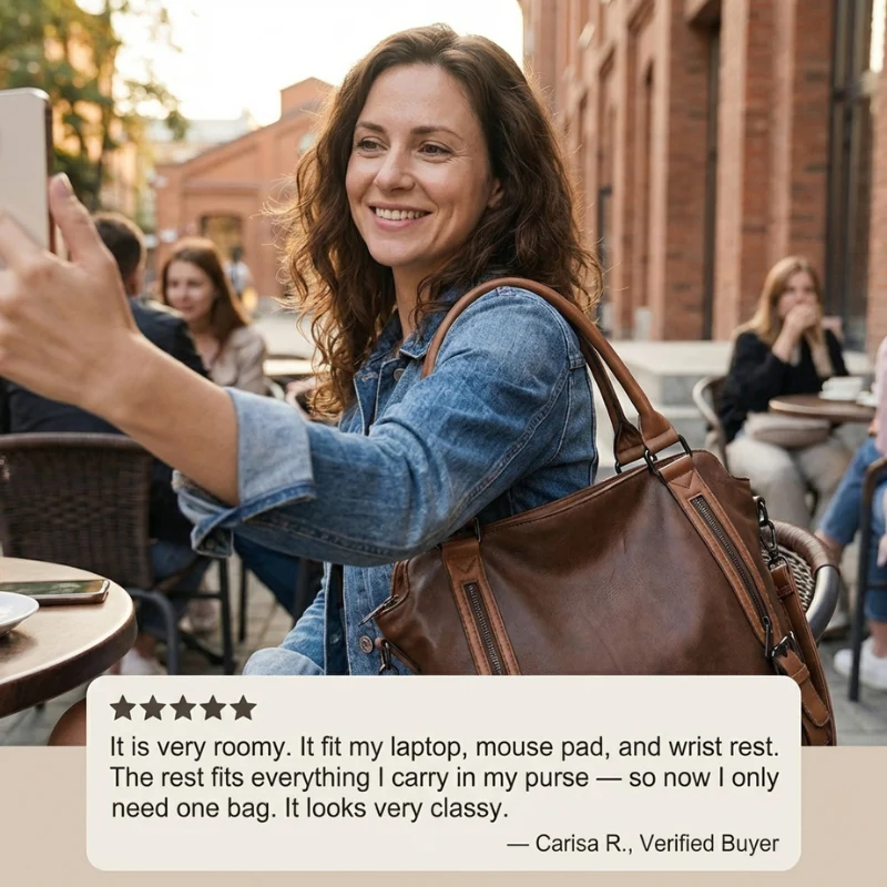 Carvelle™ – Large 3-Way Carry PU Leather Tote Bag for Women + 50% OFF - Image 6