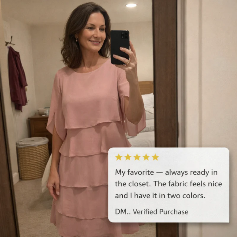 Cascelle™ – Elegant Tiered Ruffle Sleeve Women's Dress + 50% OFF - Image 5