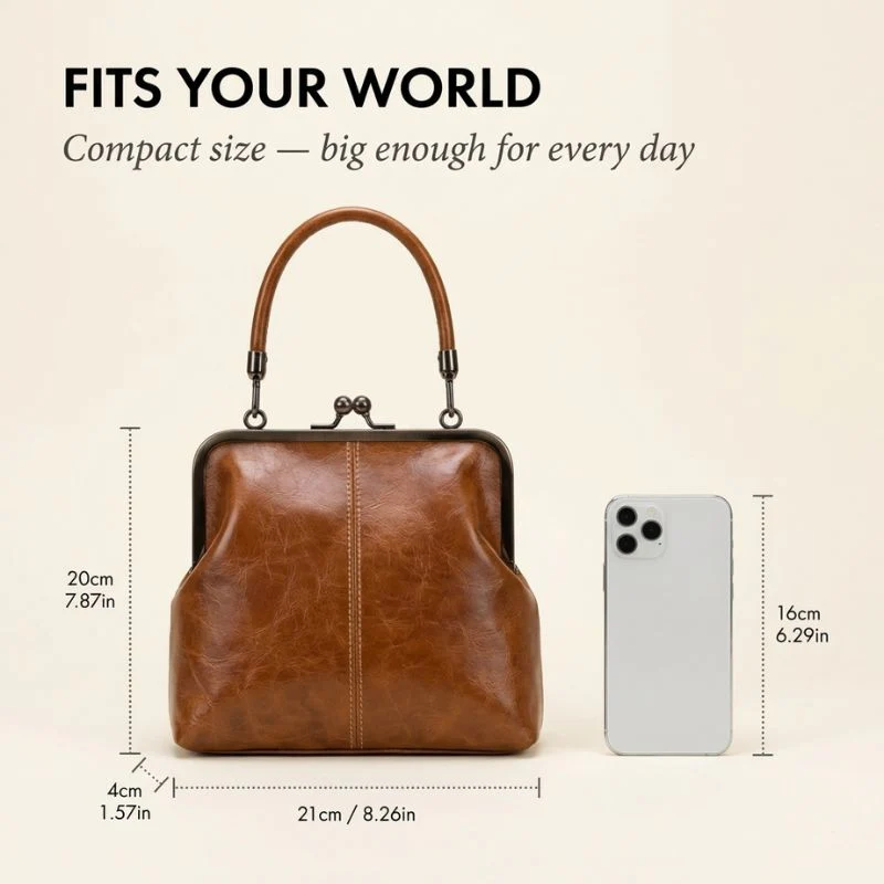 Claspelle™ – Vintage Kiss-Lock Convertible Crossbody Handbag + 50% OFF - Image 4