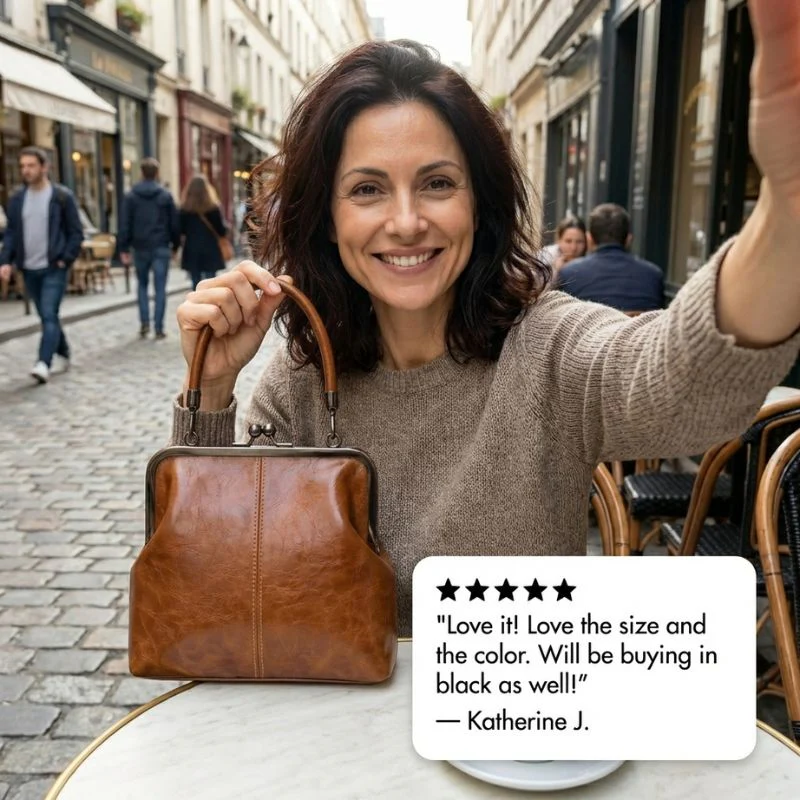 Claspelle™ – Vintage Kiss-Lock Convertible Crossbody Handbag + 50% OFF - Image 6