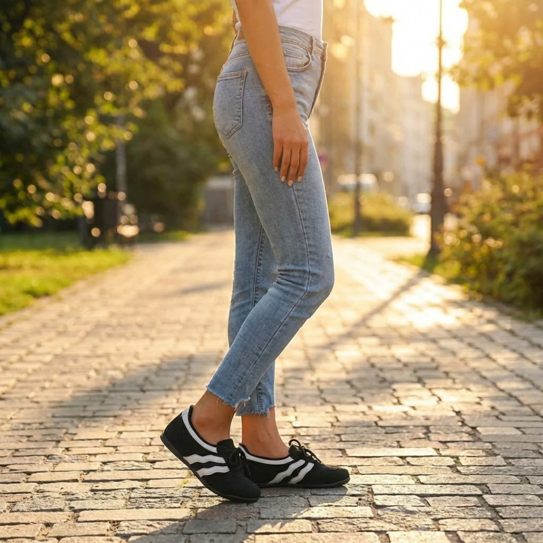 Cobbleway™ – Retro Wave Stripe PU Leather Lace-Up Women's Sneakers + 50% OFF - Image 2