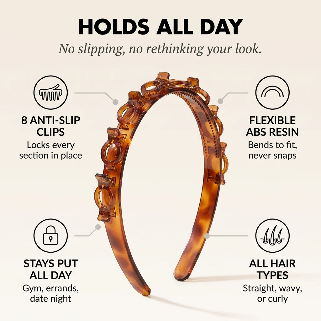 Coilbrook™ – 8-Clip Anti-Slip Weave Headband for Instant Braided Styles +  1+1 FREE - Image 2