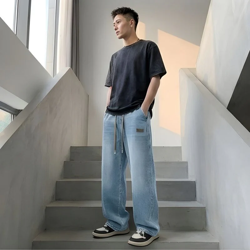 Cresvik™ – Wide-Leg Drawstring Baggy Jeans for Men + 50% OFF - Image 8