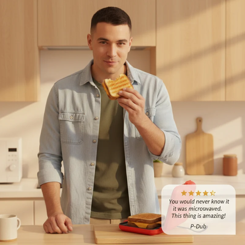 Crispwell™ – Microwave Grill & Sandwich Maker for Crispy Paninis in Minutes + 50% OFF - Image 6