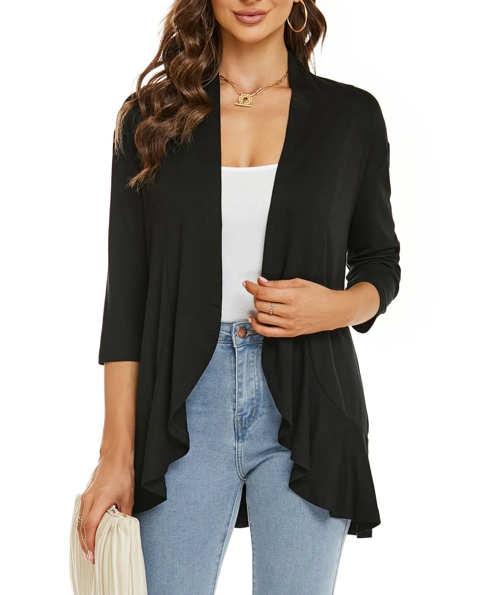 Drapelle™ – Lightweight Draped Open-Front Ruffle Cardigan + 50% OFF - Image 11