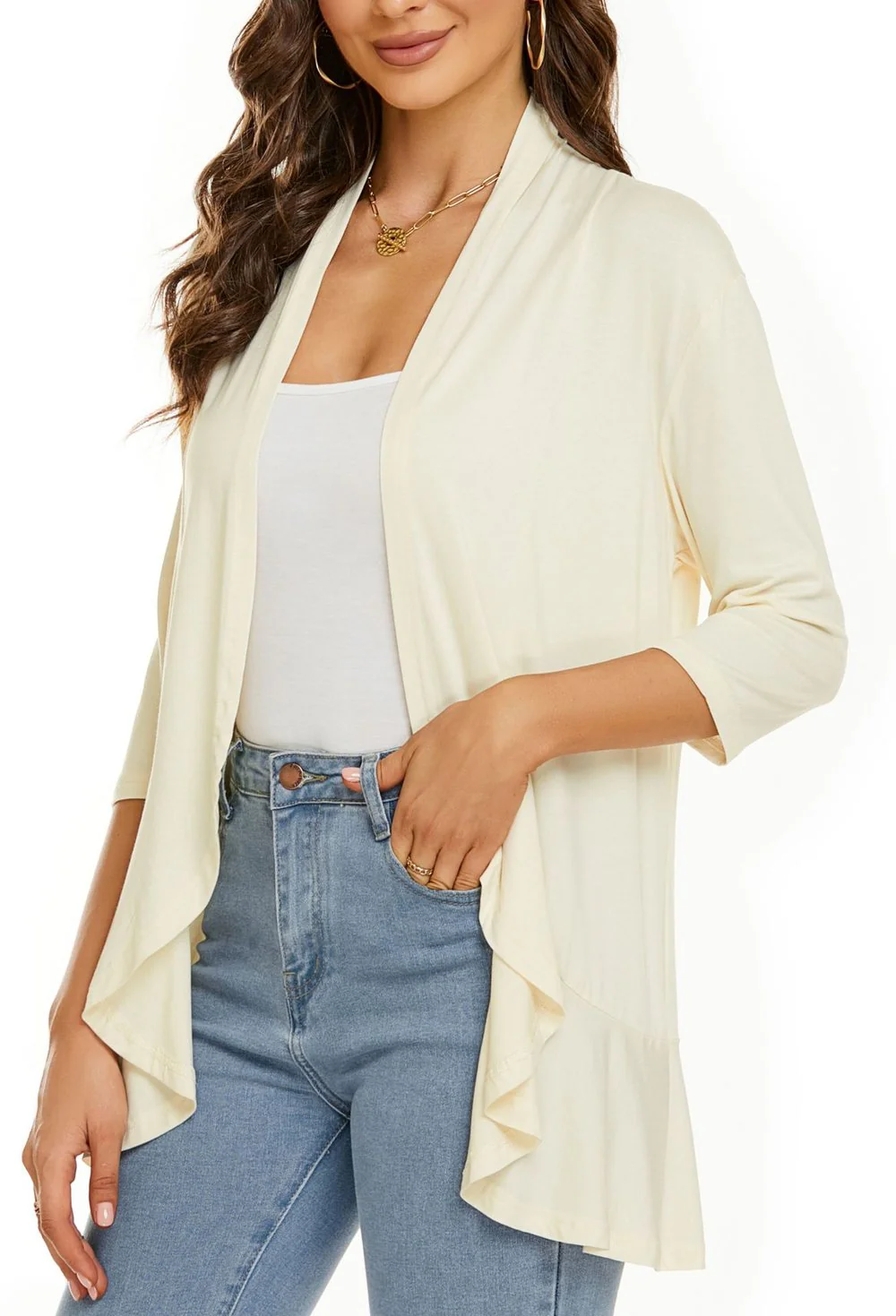 Drapelle™ – Lightweight Draped Open-Front Ruffle Cardigan + 50% OFF - Image 14