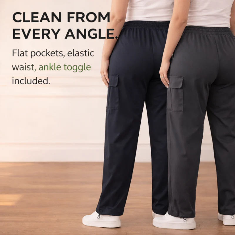 Drifthem™ – Lightweight Cargo Pants with Zipper Pocket, Drawstring Waist, Wide-Leg Fit – 2-Pack Women's Pants + 50% OFF - Image 2