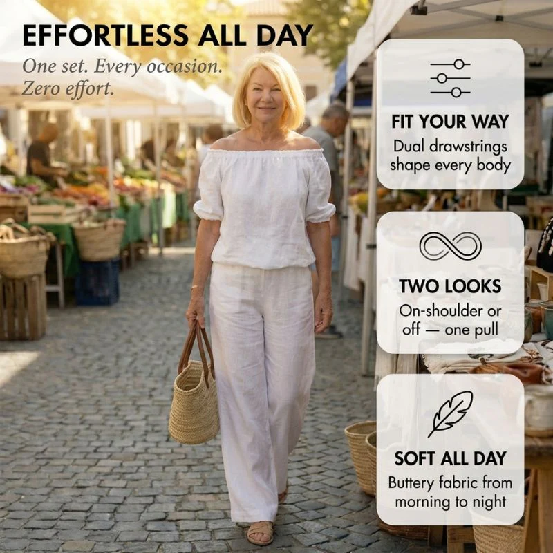 Easewick™ – Convertible Drawstring Top & Wide-Leg Pants 2-Piece Set + 50% OFF - Image 4