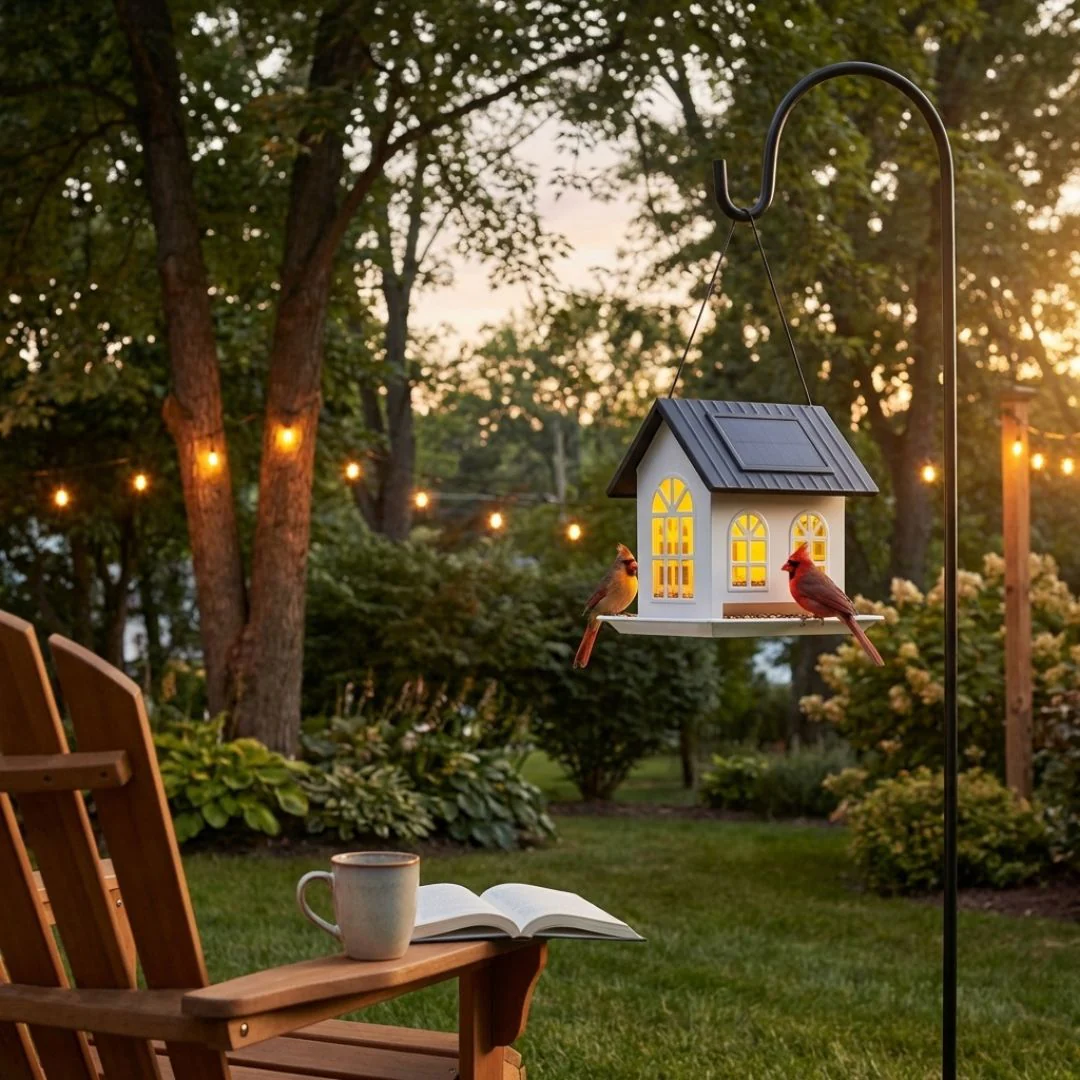 Emberwick™ – Solar House Bird Feeder with Auto Glow Light, All-Metal, 32 oz + 50% OFF - Image 2