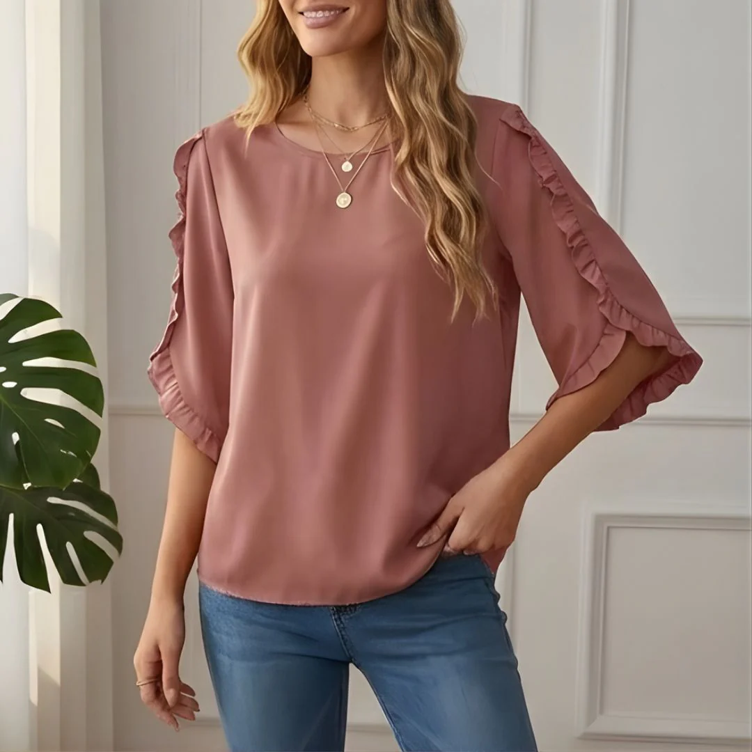 Fleurette™ – Ruffle Sleeve 3/4 Blouse for Women | Relaxed Fit | + 50% OFF - Image 10