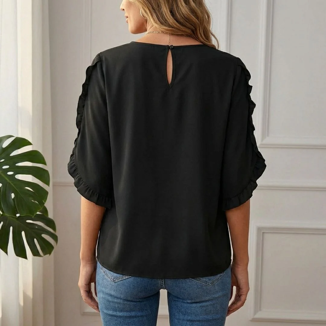 Fleurette™ – Ruffle Sleeve 3/4 Blouse for Women | Relaxed Fit | + 50% OFF - Image 3