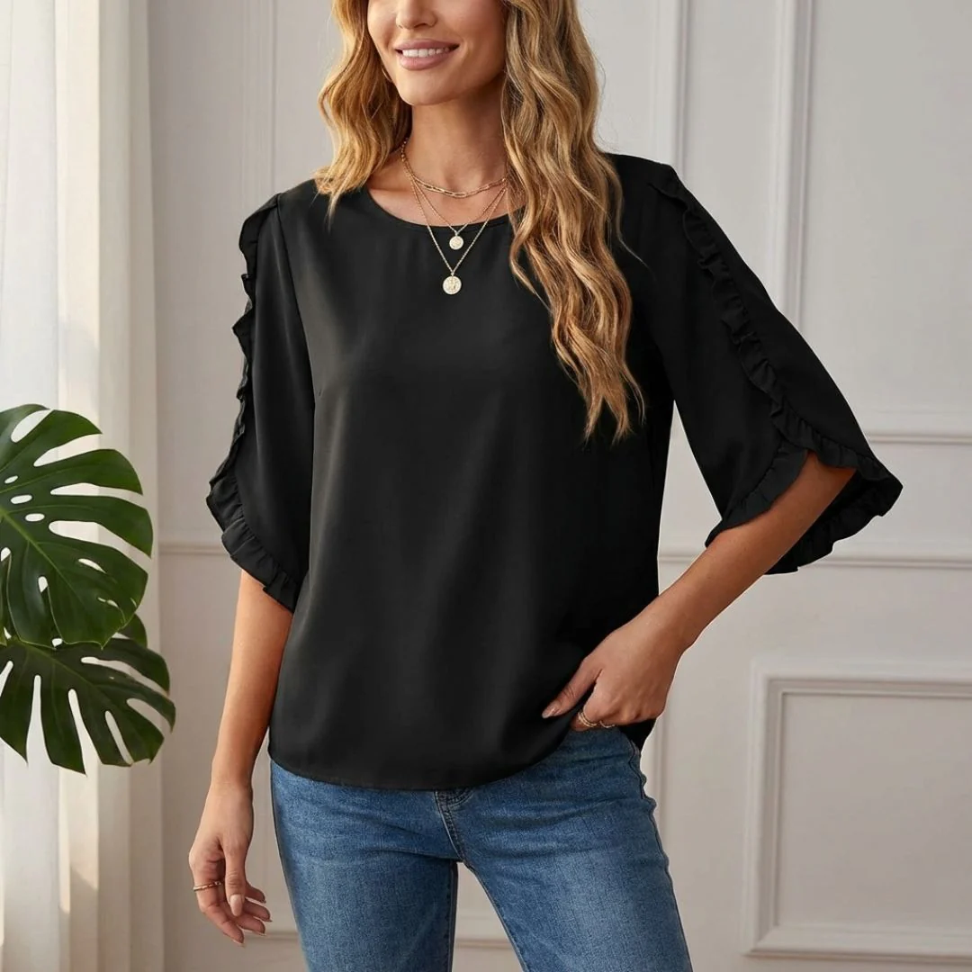 Fleurette™ – Ruffle Sleeve 3/4 Blouse for Women | Relaxed Fit | + 50% OFF - Image 7