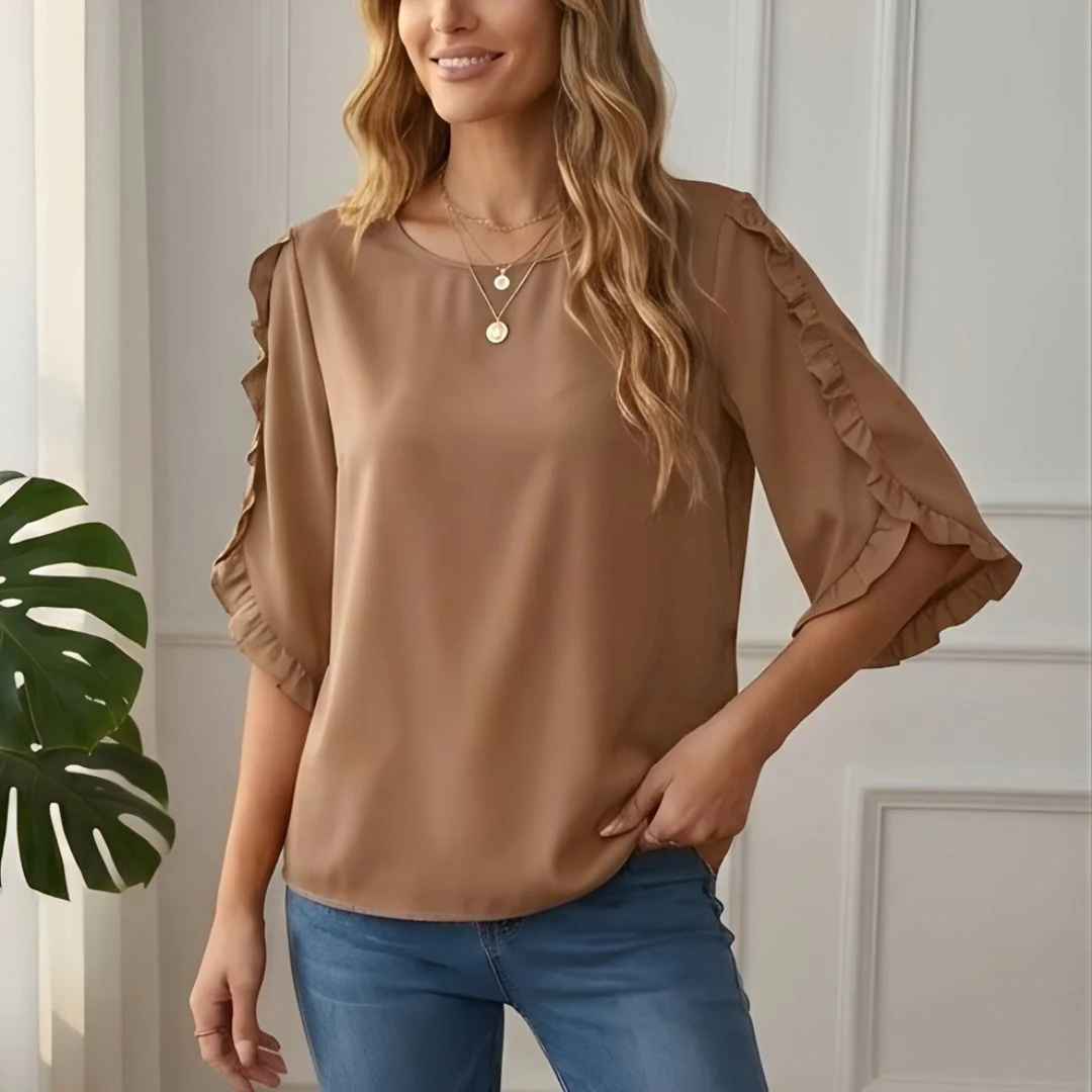 Fleurette™ – Ruffle Sleeve 3/4 Blouse for Women | Relaxed Fit | + 50% OFF - Image 8