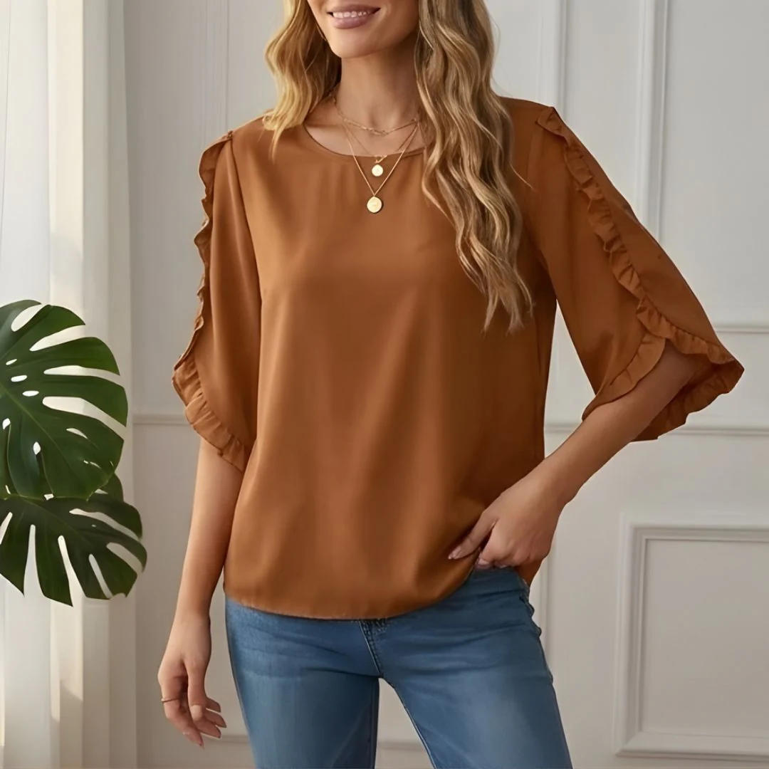 Fleurette™ – Ruffle Sleeve 3/4 Blouse for Women | Relaxed Fit | + 50% OFF - Image 9