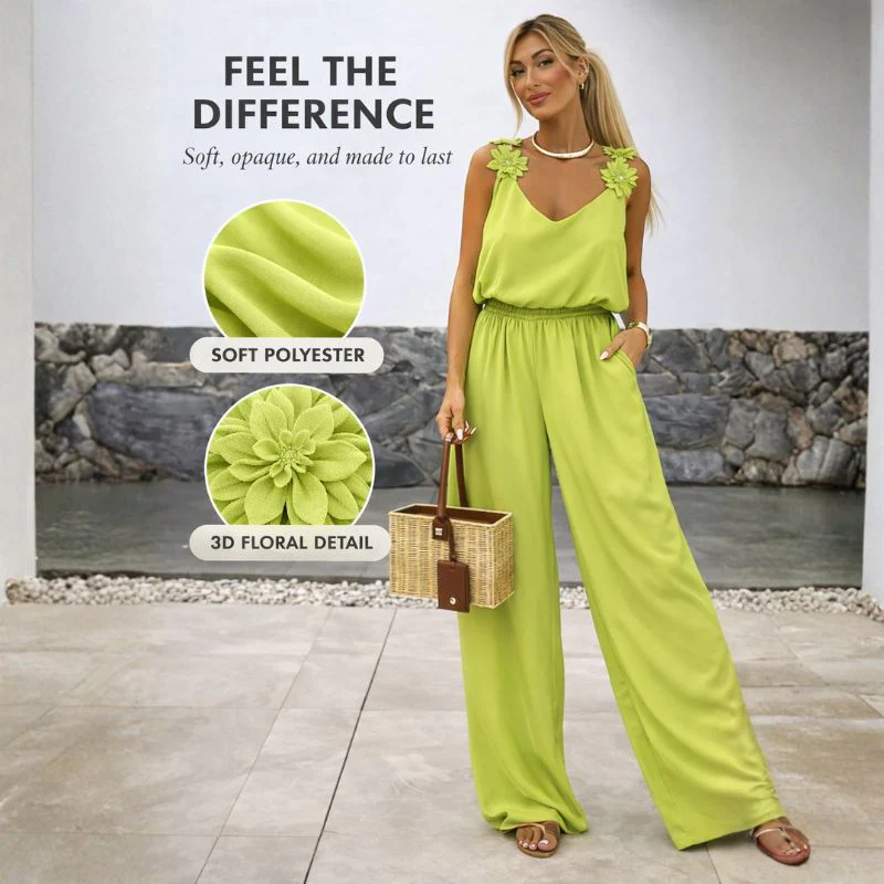 Fleurova™ – Floral Strap Wide-Leg Sleeveless Jumpsuit for Women + 50% OFF - Image 5
