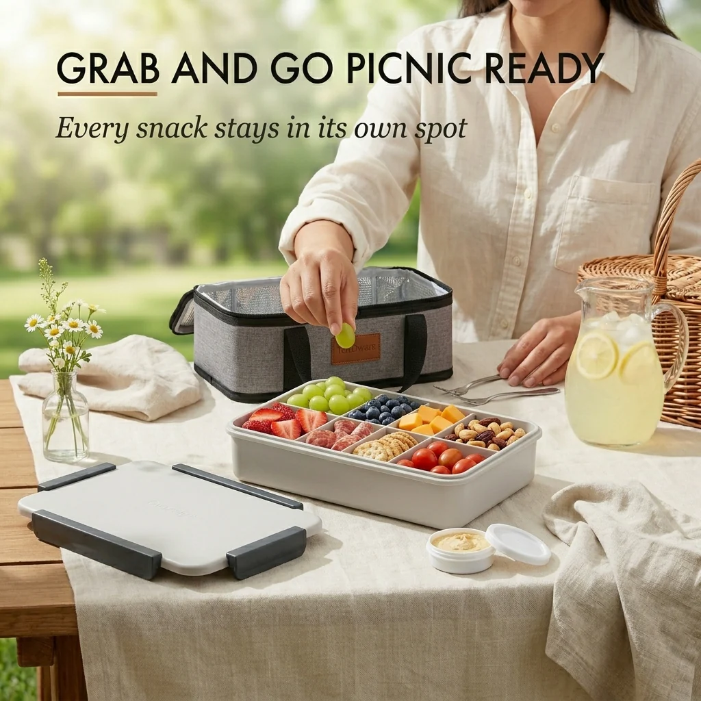 Grazely™ – Insulated Chilled Snack Box with Ice Pack, Carrier & 10 Compartments + 50% OFF - Image 3