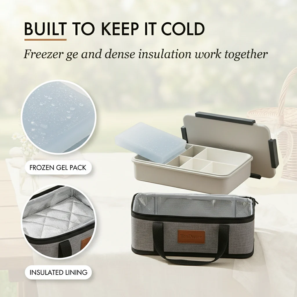 Grazely™ – Insulated Chilled Snack Box with Ice Pack, Carrier & 10 Compartments + 50% OFF - Image 5