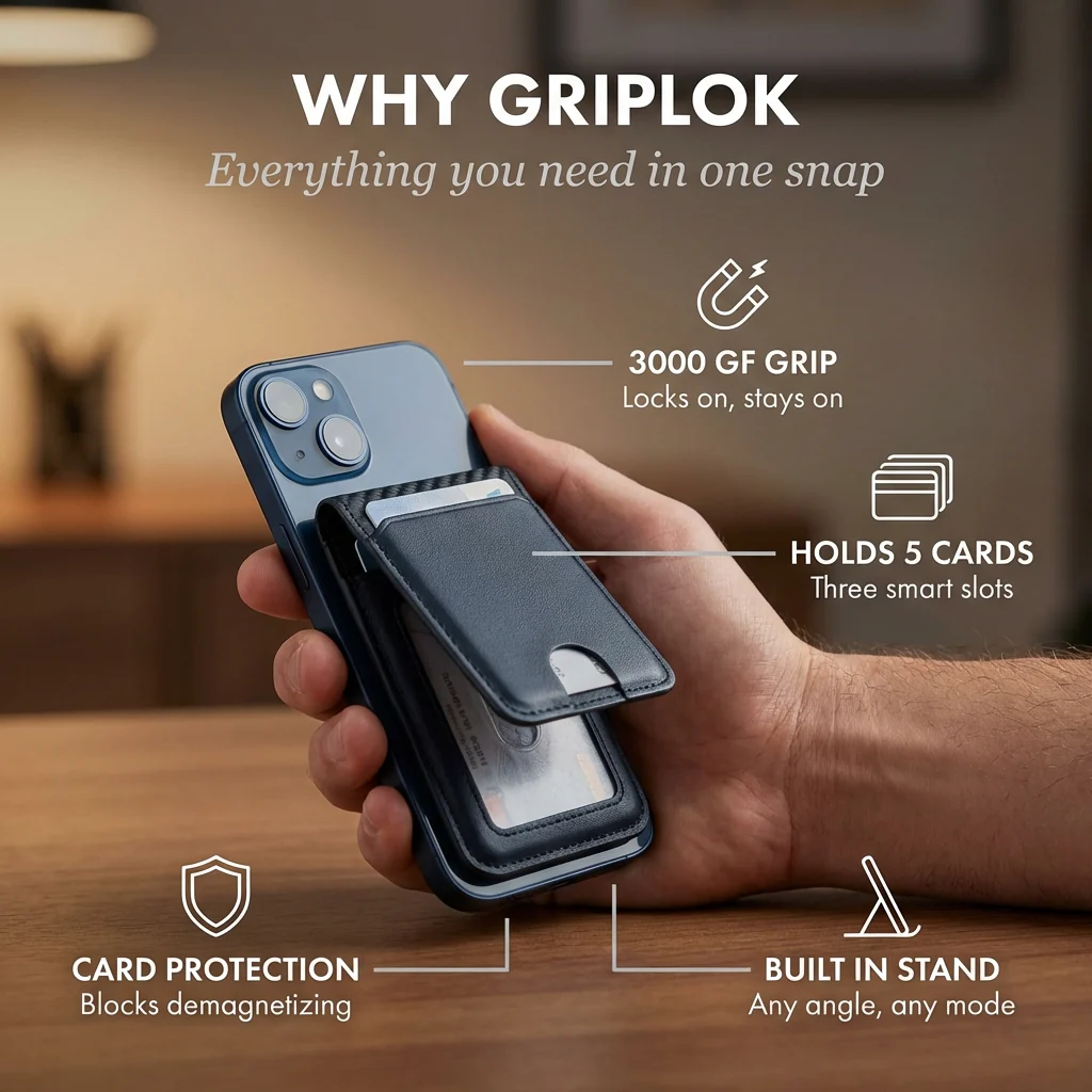 Griplok™ – 3-in-1 Magnetic Wallet Stand with Anti-Degaussing Card Protection + 50% OFF - Image 4