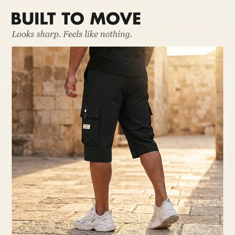 Haul™ – Elastic Drawstring Waist Cargo Shorts for Men + 50% OFF - Image 3