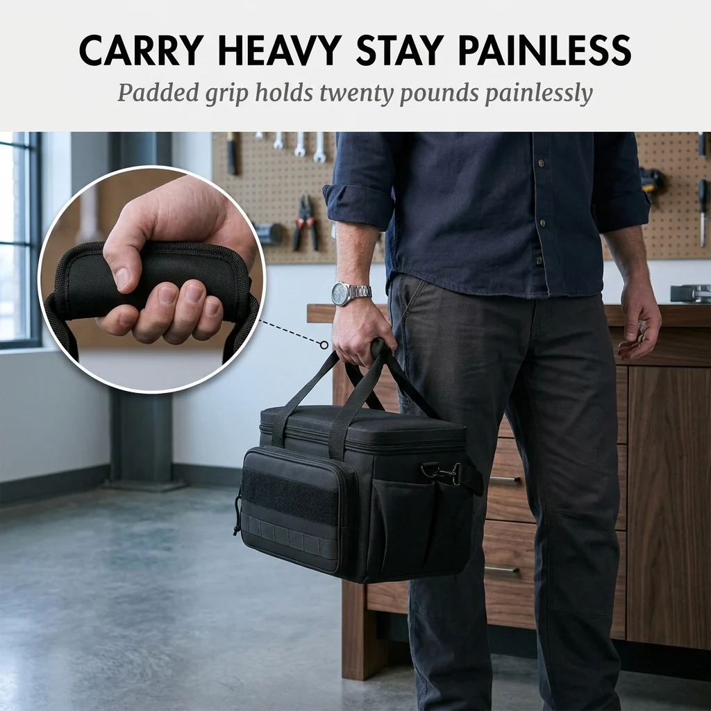 Haulcraft™ – Heavy-Duty Canvas Tool Bag with MOLLE Panel & Padded Dual Handles + 50% OFF - Image 2