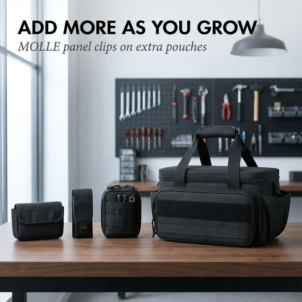 Haulcraft™ – Heavy-Duty Canvas Tool Bag with MOLLE Panel & Padded Dual Handles + 50% OFF - Image 3