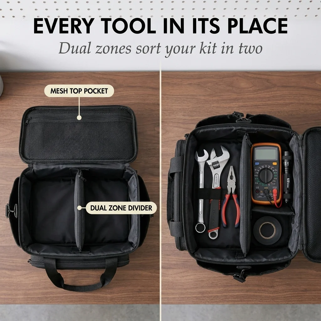 Haulcraft™ – Heavy-Duty Canvas Tool Bag with MOLLE Panel & Padded Dual Handles + 50% OFF - Image 6
